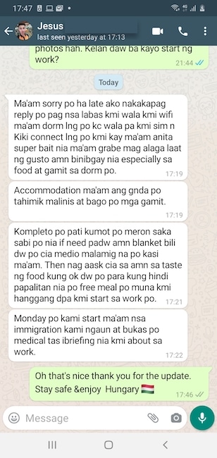 WhatsApp message from Jesus